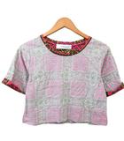 ルシェルブルー LE CIEL BLEU タグ付き カットソー Tシャツ 半袖 バンダナ風 プリント 40 ピンク /KT14 ■GY06