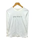 Tシャツ ロンT カットソー ロゴ プリント 丸首 40 アイボリー 白 /HT ■GY06