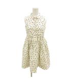 ボンポワン BONPOINT Robe Anne ワンピース チェリー柄 ノースリーブ 襟付き 12A 白 ホワイト /IL ■GY06