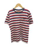 フルーツオブザルーム FRUIT OF THE LOOM Tシャツ トップス ボーダー柄 クルーネック 半袖 L 赤 レッド 紺 ネイビー マルチカラー /CR ■GY12