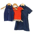 バーバリー ロンドン BURBERRY LONDON シャツワンピース デニム ロング丈 Tシャツ ノースリーブ トップス 半袖 110A 紺 ネイビー 赤 レッド /CR ■GY50