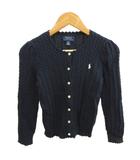 ポロ ラルフローレン POLO RALPH LAUREN 子ども服 カーディガン ケーブルニット スカラップネック 長袖 6X 紺 ネイビー /KK ■GY50