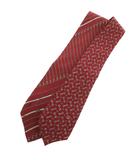 グッチ GUCCI ネクタイ 2本セット 絹 シルク 総柄 赤 レッド /FF ■GY53