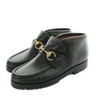 グッチ GUCCI 104 0088 チャッカブーツ ホースビット レザー ロゴ 35 22cm 黒 ブラック ■GY53 /MQ ■OH
