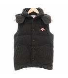 ×ビームス BEAMS 別注 ダウンベスト ジャケット フード付 ロゴ 38 グレー /GV