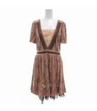 アクシーズファム axes femme 美品 ワンピース 半袖 花柄 レース M ピンク /UO