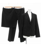 コムサイズム COMME CA ISM スーツ セットアップ テーラードジャケット タイトスカート パンツ スラックス 3点セット M L ブラック /UO
