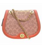 コーチ COACH ショルダーバッグ シグネチャー チェーン レザー 75577 黒 ブラック ボルドー /JS