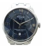 ティソ TISSOT ティソ シュマン・デ・トゥレル パワーマティック80 39 MM 腕時計 ウォッチ 自動巻き ローマン 青文字盤 ロゴ デイト カレンダー付き シルバー色 T139807 /MQ