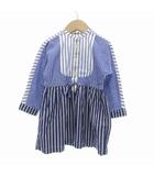 バーバリー チルドレン BURBERRY CHILDREN シャツワンピース 長袖 ストライプ 青 白 /UO