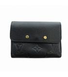 ルイヴィトン LOUIS VUITTON モノグラム アンプラント ポルトフォイユ ポンヌフ コンパクトウォレット M62184 三つ折り財布 レザー ロゴ 黒 ブラック /MQ ■OH