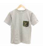 チャンピオン CHAMPION リバースウィーブ Tシャツ クルーネック 刺繍 半袖 M グレー C3-B369 /AE