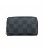 ルイヴィトン LOUIS VUITTON ダミエ グラフィット ジッピー コイン パース N63076 小銭入れ ケース ロゴ レザー 黒 ブラック /MQ ■OH