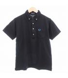 フレッドペリー FRED PERRY ポロシャツ 鹿の子 ロゴ 刺繍 半袖 L 紺 ネイビー /AE