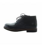 パドローネ PADRONE CHUKKA BOOTS with SIDE ZIP チャッカ ブーツ タグ付き サイドジップ レザー ロゴ 40 25-25.5cm 黒 ブラック PU7358-1222-16A /MQ