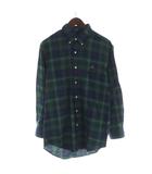 ラルフローレン RALPH LAUREN シャツ タグ付き 長袖 ボタンダウン ポロベア 刺繍 ロゴ チェック柄 M 緑 グリーン /MQ