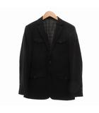 バーバリーブラックレーベル BURBERRY BLACK LABEL テーラード サファリ ジャケット ウール M 黒 /UO