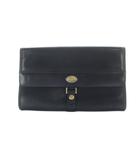 グッチ GUCCI オールドグッチ クラッチバッグ セカンドバッグ ロゴ フラップ レザー 黒 ブラック 004・46・0355 /MQ ■OH