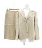 ロエベ LOEWE セットアップ ジャケット ミディスカート リネン 40 ベージュ /UO