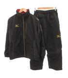 ミズノ MIZUNO ブレスサーモ ウォーマーシャツ パンツ セットアップ ウィンドブレーカー 中綿 ロゴ刺繍 S 黒 ブラック /FF