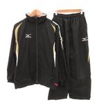 ミズノ MIZUNO ブレスサーモ アスレティック ウォーマースーツ パンツ セットアップ ウィンドブレーカー ジャケット ロゴ刺繍 S 黒 ブラック /FF