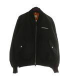 バーバリー BURBERRY 23AW GILLAN 中綿ジャケット MA-1 ブルゾン アウター ナイロン バックプリント ジップアップ ロゴ S 黒 ブラック オレンジ 8056117 /XZ
