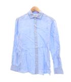 ユナイテッドアローズ UNITED ARROWS SLIM FIT 長袖シャツ リネン M ライトブルー /UO