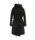 バーバリー BURBERRY ダウンコート パファーコート アウター ナイロン ミドル フード 裏地ノバチェック ベルト付き L 紺 ネイビー 8044681 /XZ