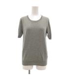 ヒューマンウーマン HUMAN WOMAN H/standard タグ付き コットンベーシック半袖ニット セーター M グレー /UO
