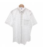 ブルックスブラザーズ BROOKS BROTHERS 美品 REGENT ボタンダウンシャツ BD グラフチェック 半袖 L 白 ホワイト /AE