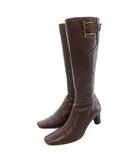 ア・テストーニ a.testoni ロングブーツ ハイヒール レザー 36.5 茶 ブラウン /AE