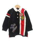 ミキハウス mikihouse タグ付き ラガーシャツ ポロシャツ ワッペン 長袖 90 黒 ブラック /AE