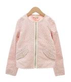 ボンポワン BONPOINT タグ付き ジャケット 140 ジップアップ ハート柄 総柄 ピンク /AE