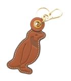 ロエベ LOEWE Noah’s Ark ノアの箱舟 ペンギンモチーフ チャーム キーリング キーホルダー カーフレザー 茶 ブラウン 黒 ブラック /GV ☆AA★