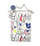 カステルバジャック CASTELBAJAC 美品 オペラシリーズ パスケース カードケース リール付 総柄 レザー 白 ホワイト 031601 /AE