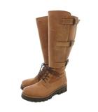 マックスマーラ ウィークエンドライン MAX MARA WEEKEND LINE バックルロングブーツ 38 レザー サイドジップ レースアップ 茶 ブラウン /GV