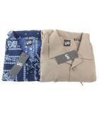 ジーユー GU タグ付き 25SS アンダーカバー UNDERCOVER コラボ オープンカラーシャツ 5分袖 まとめ 2点セット XS 茶 ブラウン 紺 ネイビー 331-357032 331-357033 /GV