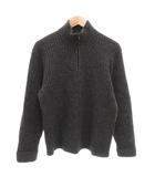 ニット セーター 長袖 M カシミヤ ハーフジップ ダークグレー /AE