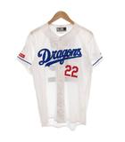 ミズノ MIZUNO 中日ドラゴンズ 背番号22 大野雄大 レプリカ ユニフォーム ホーム ゲームシャツ M 白 ホワイト 青 ブルー /GV