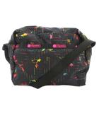 レスポートサック LesportSAC 美品 Fuse ショルダーバッグ クロスボディ 総柄 ロゴ 黒 ブラック /AE