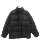 ダウンジャケット M ジップアップ ロゴ 黒 ブラック /AE