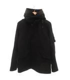 ナノ&コー nano&co モッズコート L 中綿 ショート丈 ジップアップ メルトン ウール 黒 ブラック /AE