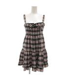 リズリサ LIZ LISA キャミワンピース ミニ チェック シャーリング 黒 ブラック 白 ホワイト /GV