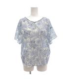 マッキントッシュ MACKINTOSH 美品 シャツ ブラウス 38 プルオーバー 半袖 総柄 ボタニカル 水色 ライトブルー /AE