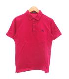 バーバリーブラックレーベル BURBERRY BLACK LABEL ポロシャツ 半袖 2 ピンク 鹿の子 ホースロゴ刺繍 チェック /GV