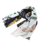 スキャパ SCAPA ストール シルク フリンジ バイカラー 総柄 マルチカラー /AE