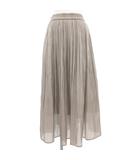プラステ PLST 24AW メタリックサテンプリーツスカート フレア イージー ロング マキシ S グレー 12-4307009 /GV