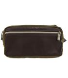 オロビアンコ OROBIANCO ウエストポーチ ボディバッグ レザー ナイロン バイカラー カーキ ブラウン /FF