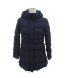 ユニクロ UNIQLO 中綿コート ひざ丈 130 紺 ネイビー フード付き /FF