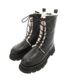 3.1 フィリップリム 3.1 phillip lim KATE LACE UP COMBAT BOOT SHEARLING ケイト レースアップ コンバットブーツ 本革 レザー 裏ボア 37 ブラック /UO
